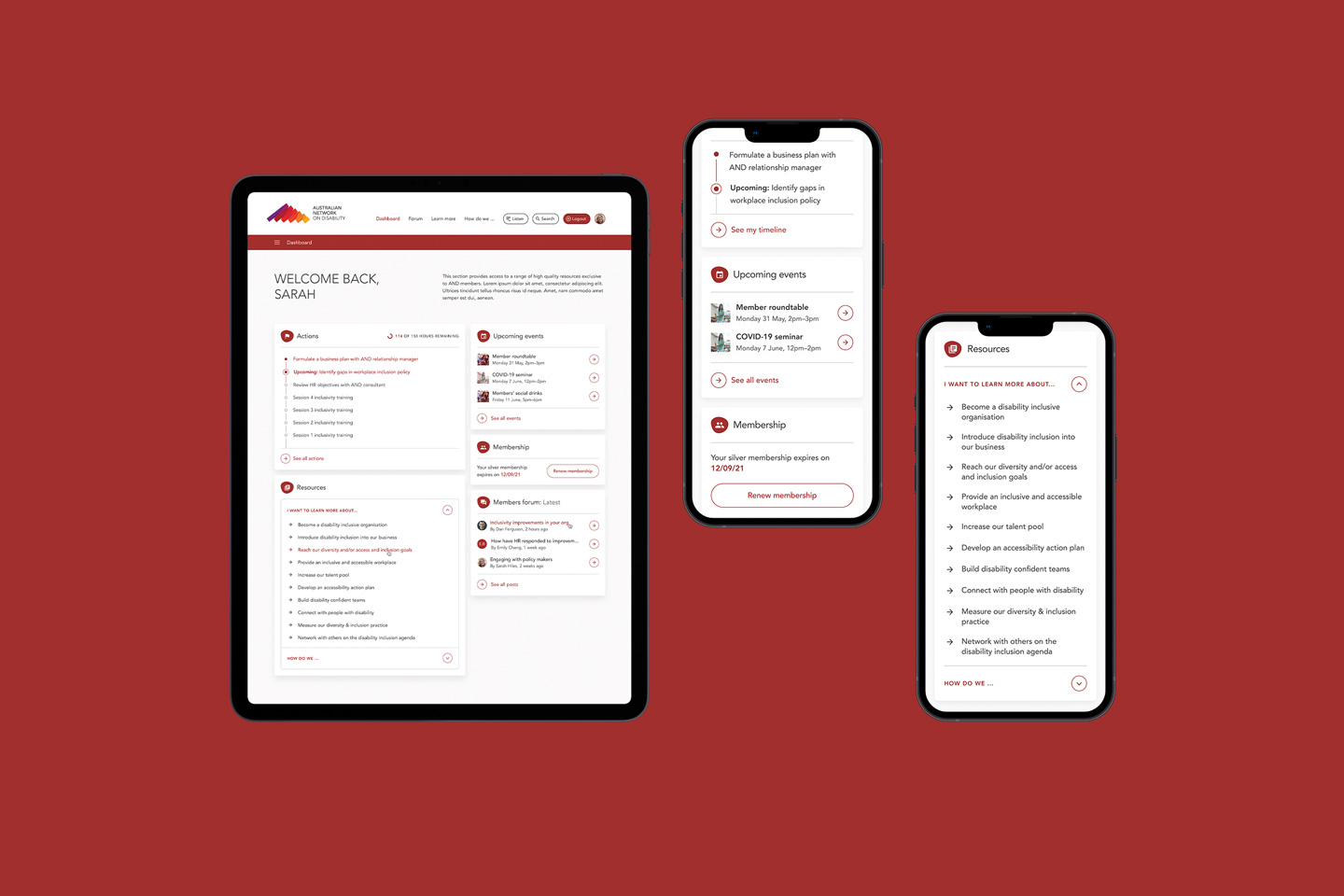 Diverse group of professionals with disabilities using accessible technology in modern Australian workplace